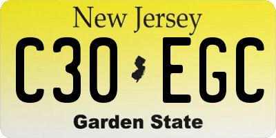 NJ license plate C30EGC