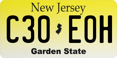 NJ license plate C30EOH