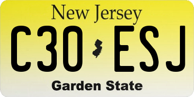 NJ license plate C30ESJ