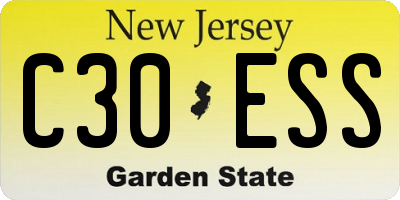 NJ license plate C30ESS
