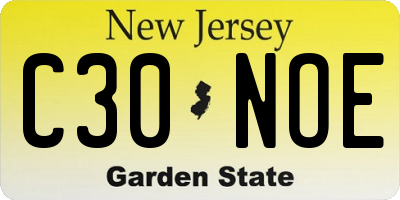 NJ license plate C30NOE