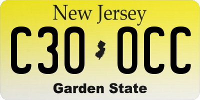 NJ license plate C30OCC