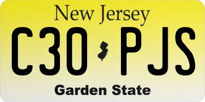 NJ license plate C30PJS