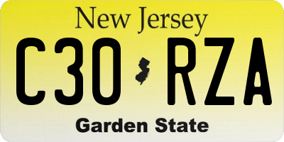 NJ license plate C30RZA