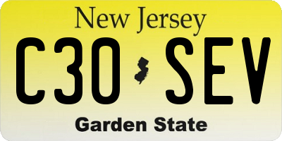 NJ license plate C30SEV