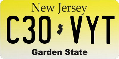 NJ license plate C30VYT