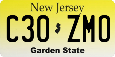 NJ license plate C30ZMO