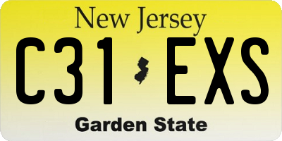NJ license plate C31EXS