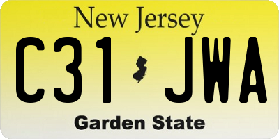 NJ license plate C31JWA