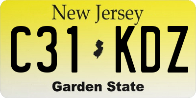 NJ license plate C31KDZ