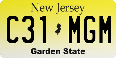 NJ license plate C31MGM