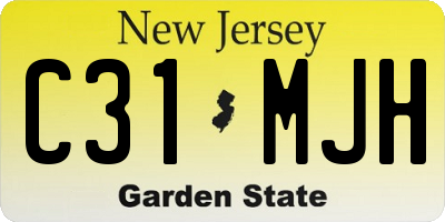 NJ license plate C31MJH