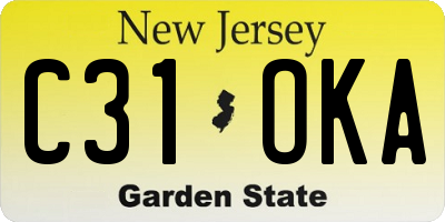 NJ license plate C31OKA