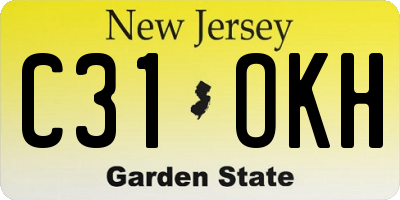 NJ license plate C31OKH