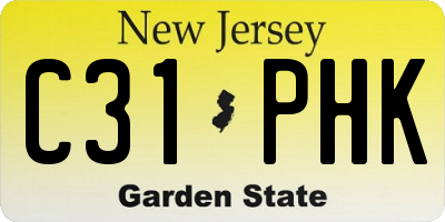 NJ license plate C31PHK