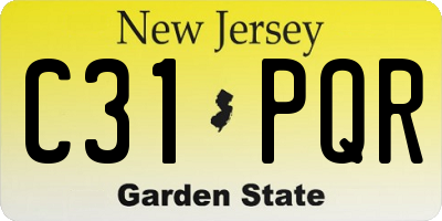 NJ license plate C31PQR