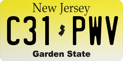 NJ license plate C31PWV