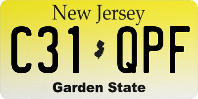 NJ license plate C31QPF