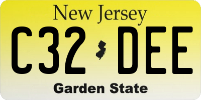 NJ license plate C32DEE