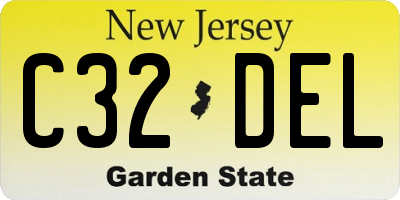 NJ license plate C32DEL