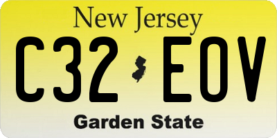 NJ license plate C32EOV