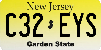 NJ license plate C32EYS