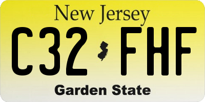 NJ license plate C32FHF