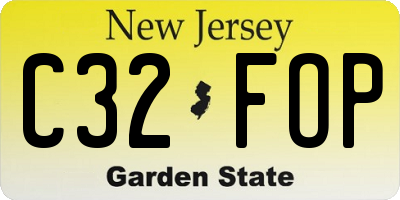 NJ license plate C32FOP