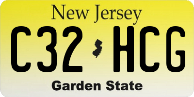 NJ license plate C32HCG