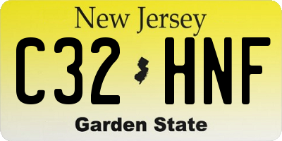 NJ license plate C32HNF