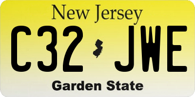 NJ license plate C32JWE