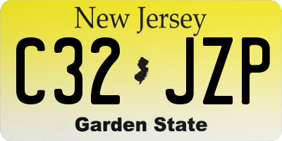 NJ license plate C32JZP