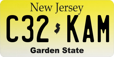 NJ license plate C32KAM