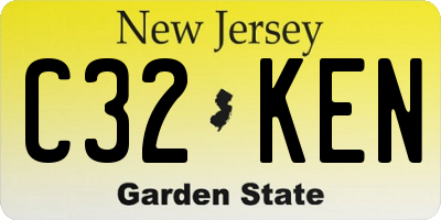 NJ license plate C32KEN