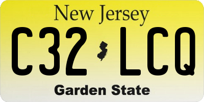 NJ license plate C32LCQ
