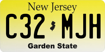 NJ license plate C32MJH