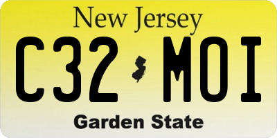 NJ license plate C32MOI