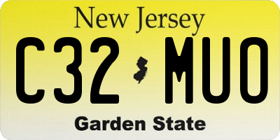 NJ license plate C32MUO