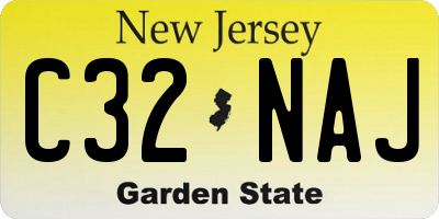 NJ license plate C32NAJ