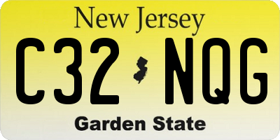 NJ license plate C32NQG