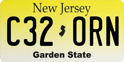 NJ license plate C32ORN