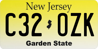 NJ license plate C32OZK