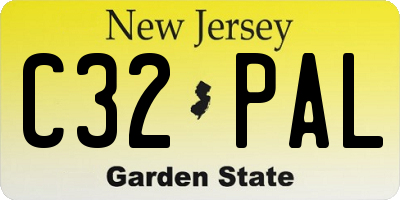 NJ license plate C32PAL