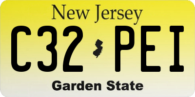 NJ license plate C32PEI