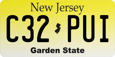NJ license plate C32PUI