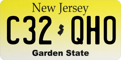 NJ license plate C32QHO