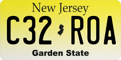 NJ license plate C32ROA