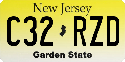 NJ license plate C32RZD