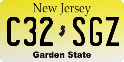 NJ license plate C32SGZ