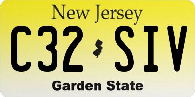 NJ license plate C32SIV